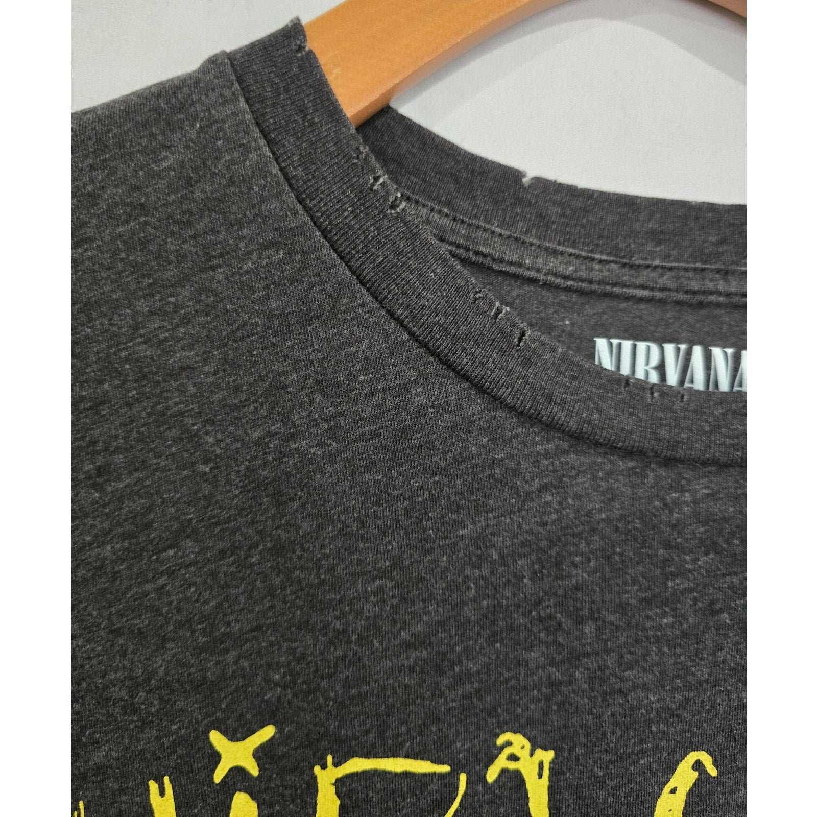 Nirvana "Live '93" Smiley Face Graphic Distressed T-Shirt
