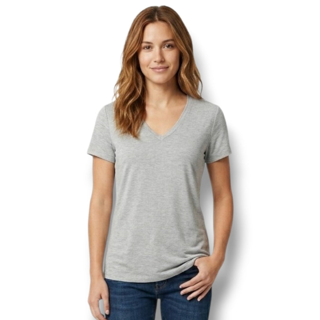 Zenana Outfitters Women’s Heather Gray V-Neck Tunic Top – Small, Rayon Spandex Blend