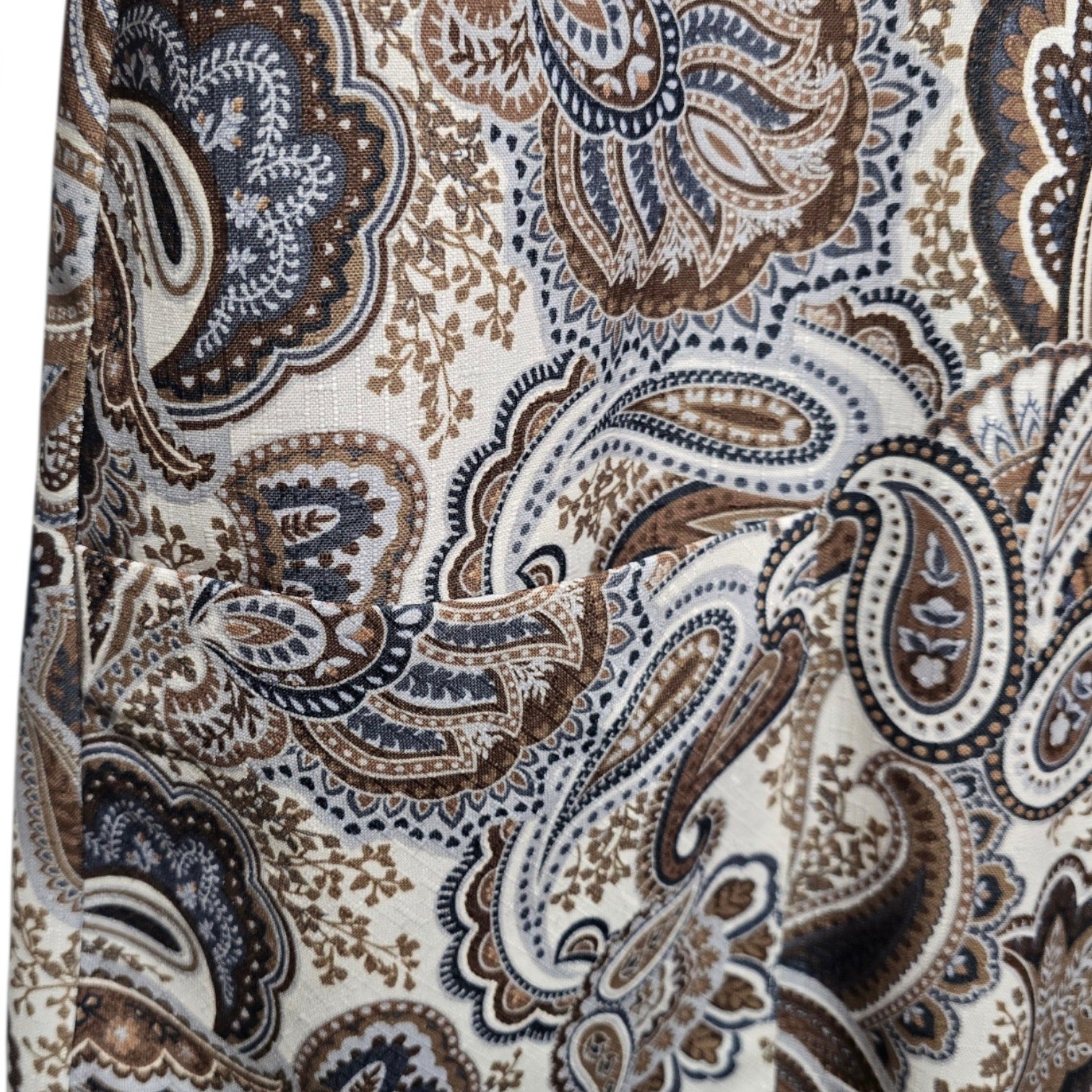 Blair Boutique Women's Size L Cocoa Paisley Single Button Blazer Jacket