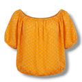 Ava & Viv Plus Size Orange Puff Sleeve Blouse Women’s 14W Linen Rayon NWOT