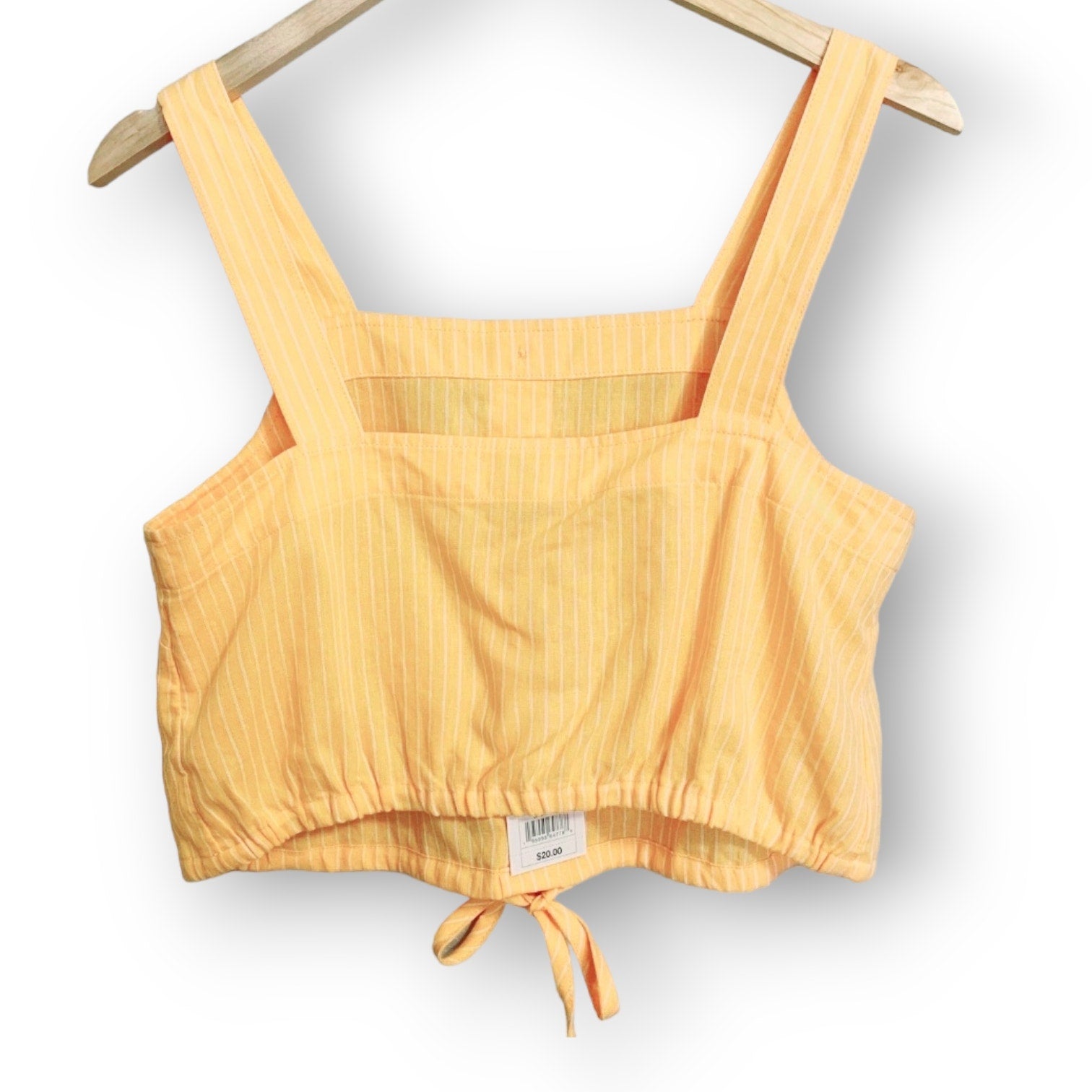 A New Day women’s Orange Tie Front Apron Tank Top Women’s XS Linen Rayon NWT