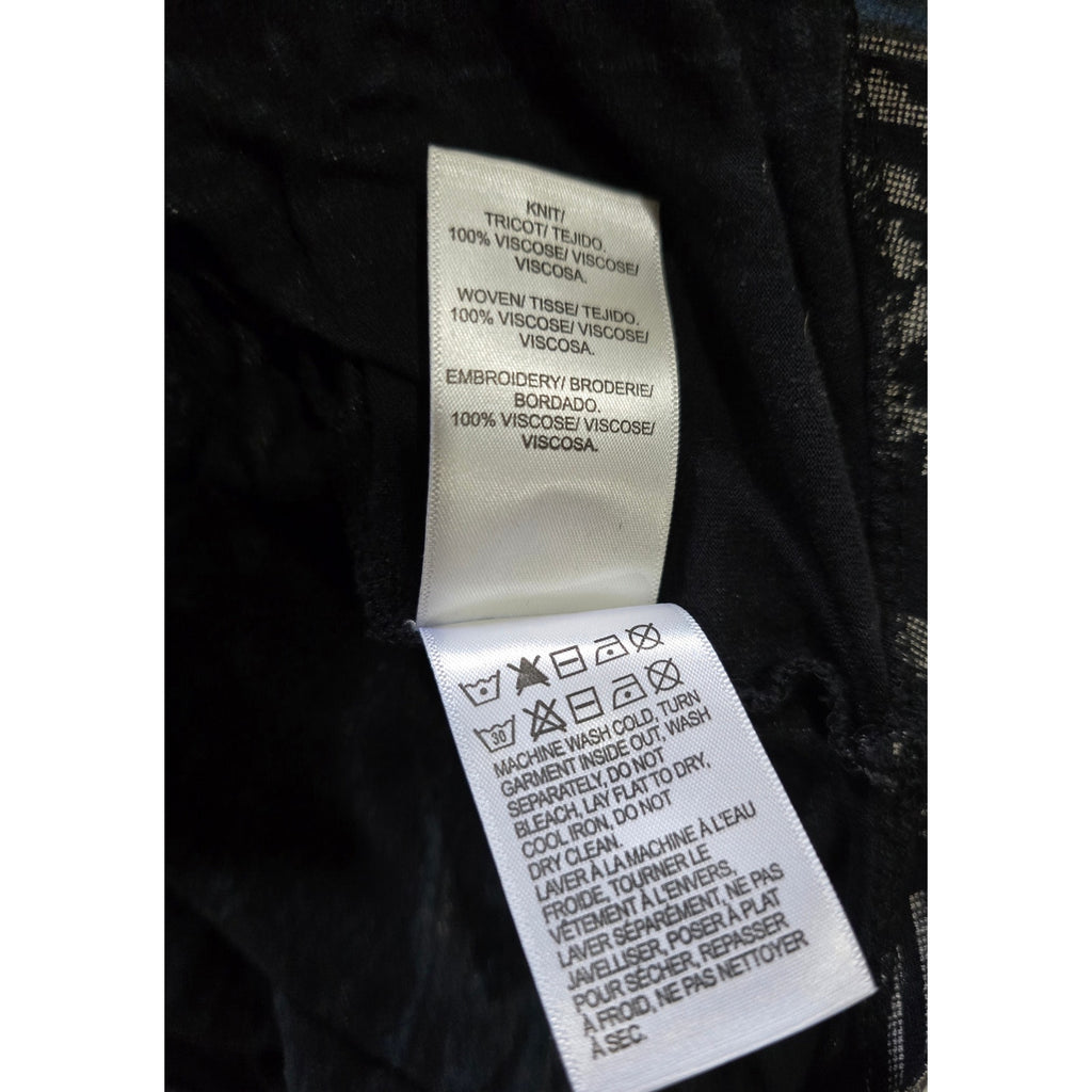 Lucky Brand Boho Embroidered Mixed-Print Peasant Blouse – Size Medium