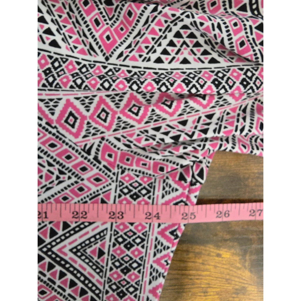 MICHAEL Michael Kors Women's Size 2X Pink Black Geometric Keyhole Tunic Dress
