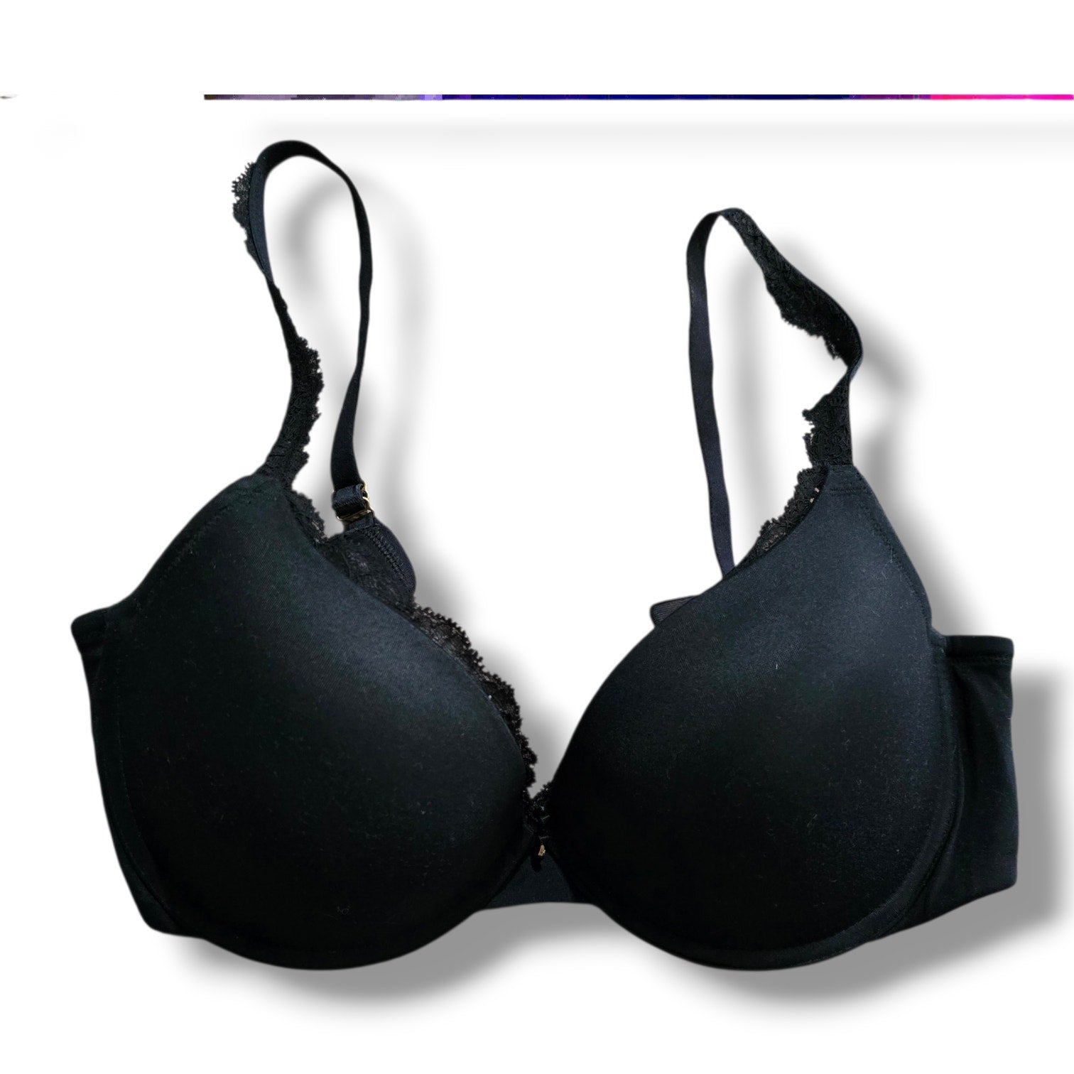 Soma Embraceable Black Push Up Lace Trim Bra 36D