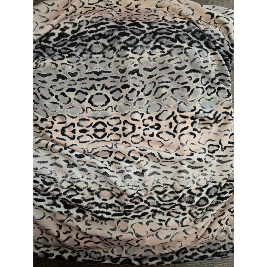 Caché Ombre Snow Leopard Animal Print Ruched Bodycon Sheath Dress Medium