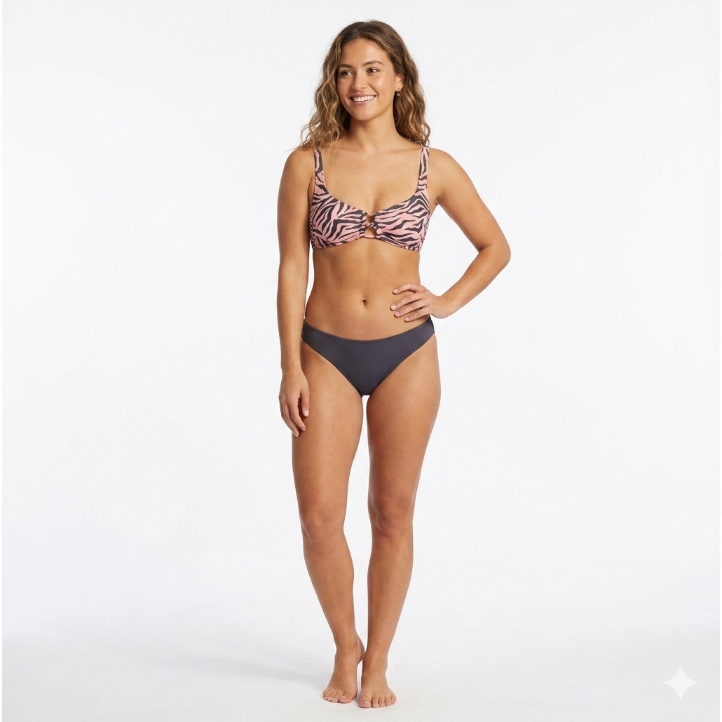 Xhilaration Juniors Pink Zebra Animal Print Bikini Swim Top – Size Small