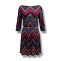 Lily Rose Women’s Multicolor Chevron A-Line Dress Long Sleeve - Size Large