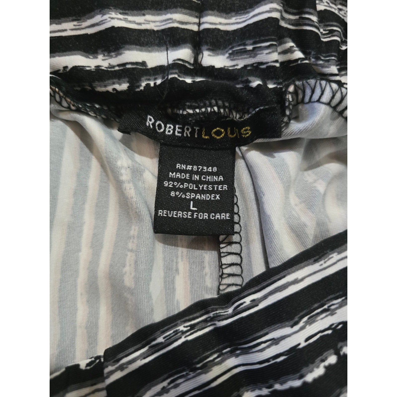 Robert Louis Women’s Striped Palazzo Wide Leg Pants Black White Size Large