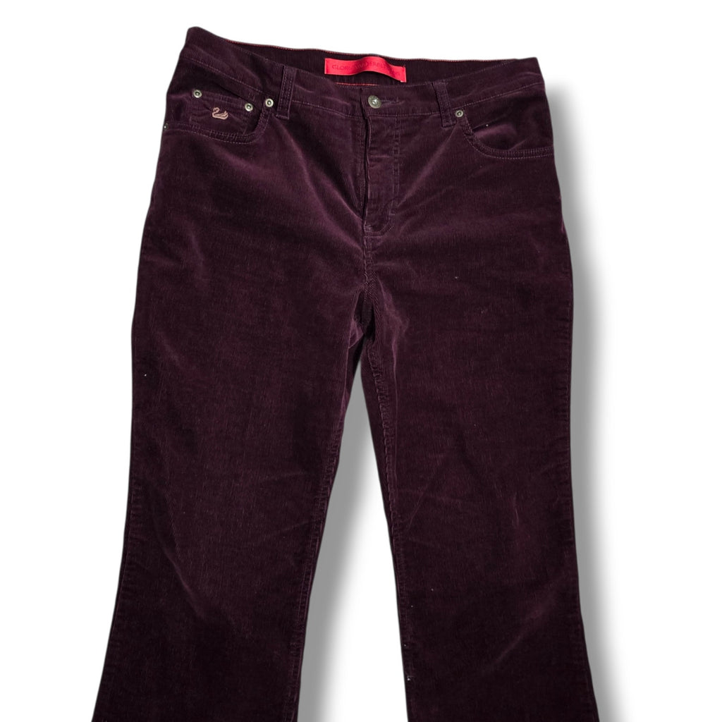 Gloria Vanderbilt Jeans Women's Size 12P Deep Purple Corduroy Bootcut Pants