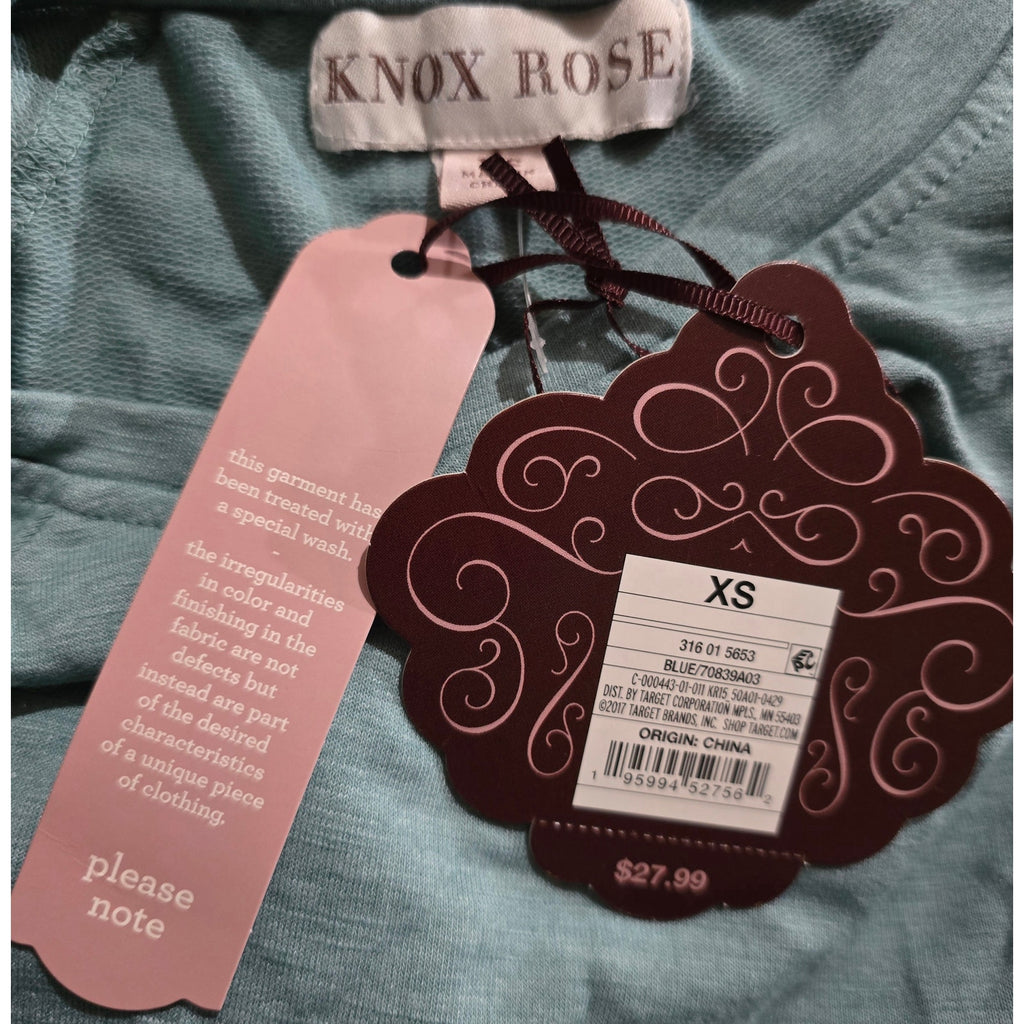 Knox Rose Balloon Sleeve Lightweight Sweatshirt – Seafoam Blue – XS, NWT