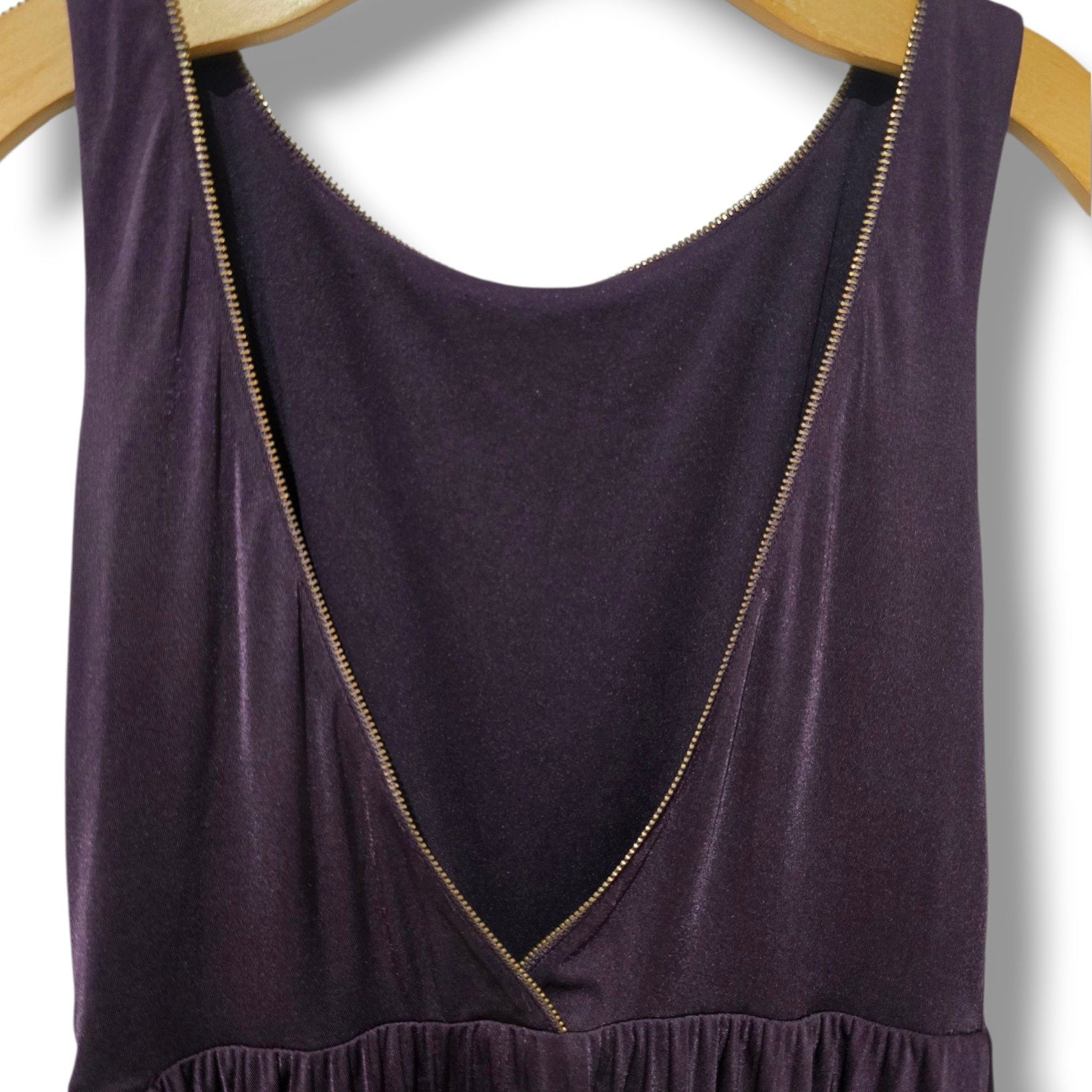 BETSEY JOHNSON Zipper Trim Detail Backless Retro Style Grape Dress Sz 8