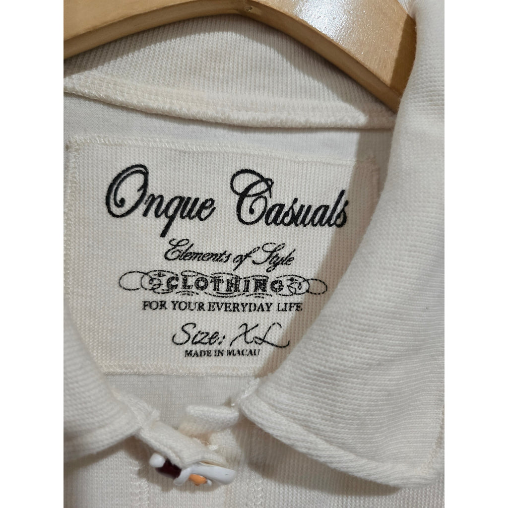 Onque Casuals XL Button-Down Santa Embroidered Christmas Sweater Cotton Blend
