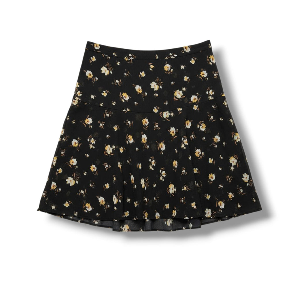 Old Navy Women’s Black Floral Sheer Lined Skirt – Size 0, 27” Waist, 18” Length