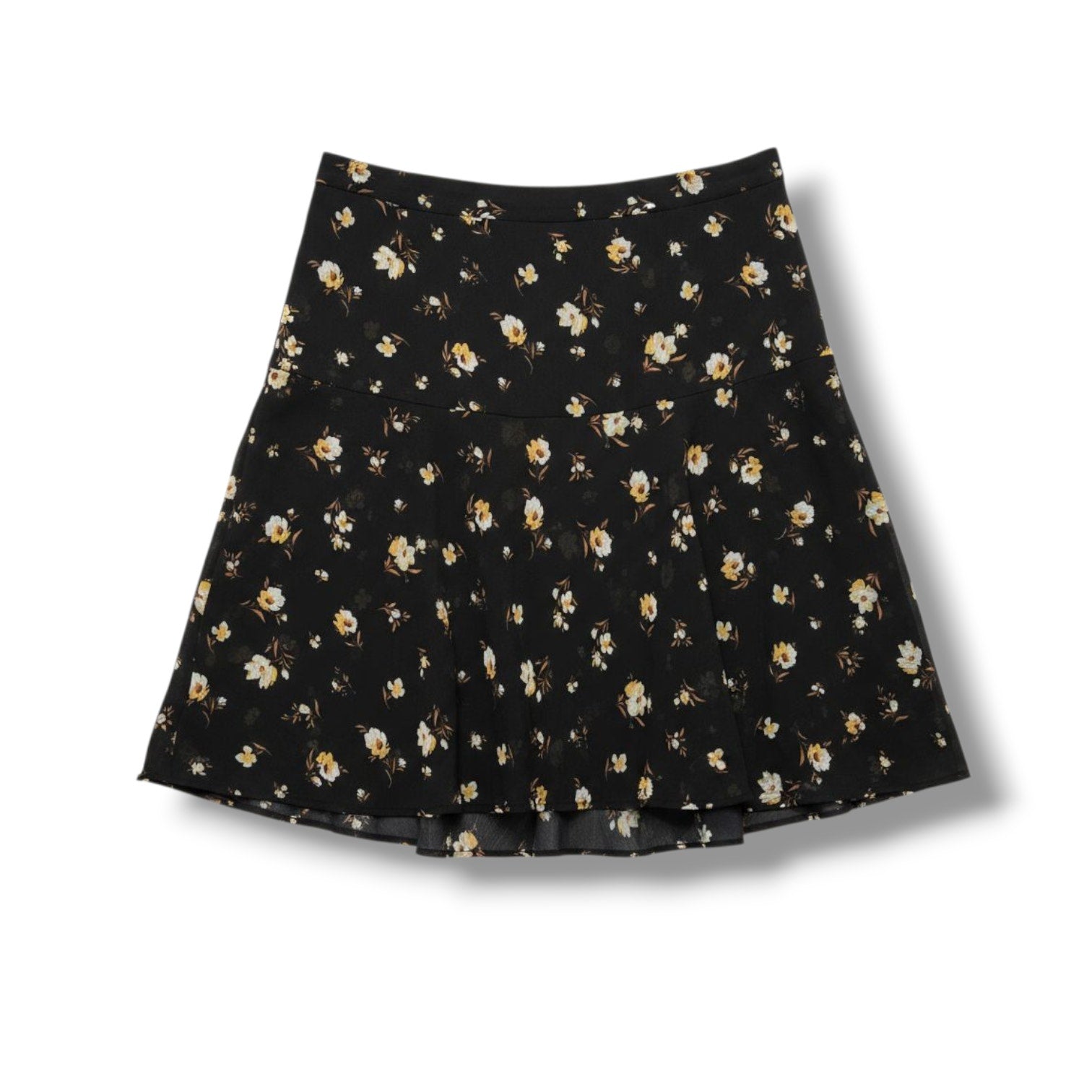 Old Navy Women’s Black Floral Sheer Lined Skirt – Size 0, 27” Waist, 18” Length
