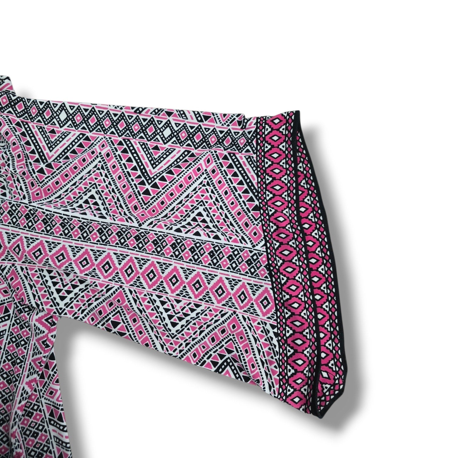 MICHAEL Michael Kors Women's Size 2X Pink Black Geometric Keyhole Tunic Dress
