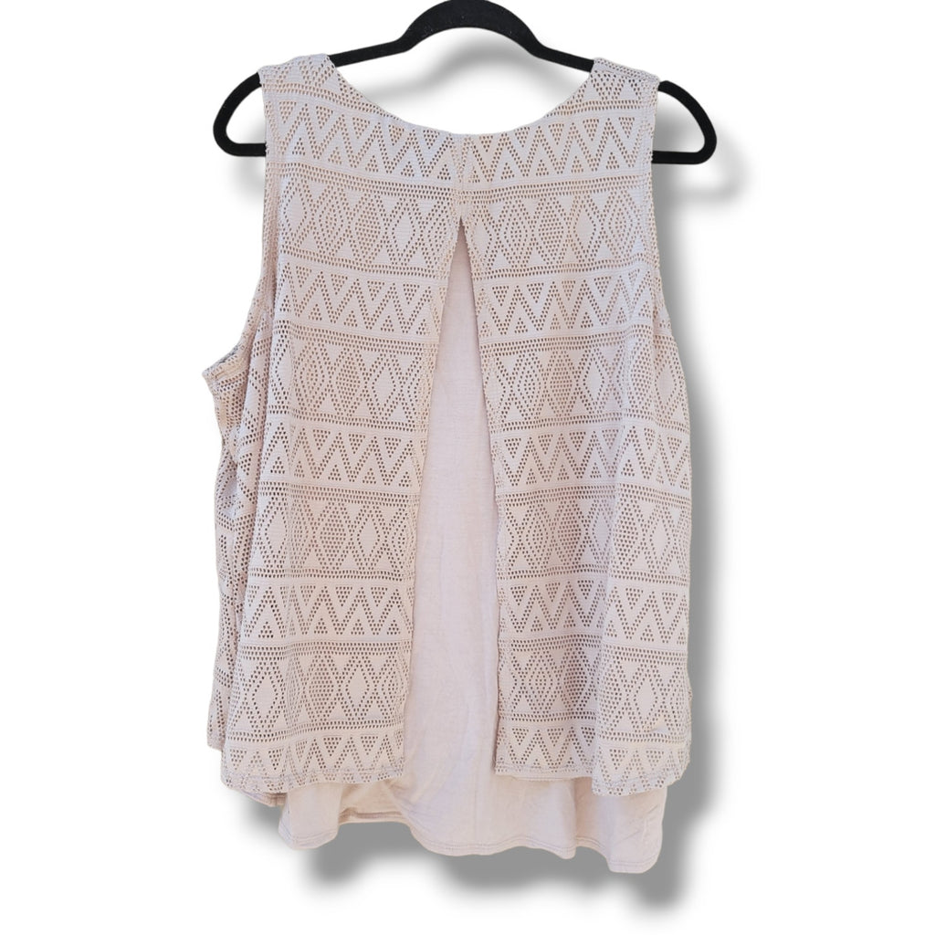 Chenault Women's Plus Size lined cream Blouse  - 1x