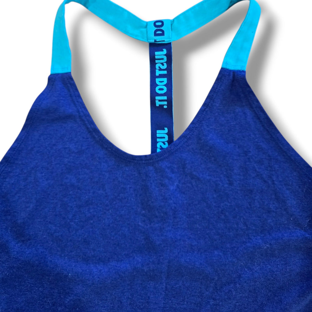 Nike women's Dri-FIT Royal Blue "Just Do It" Racerback Training Tank – Medium