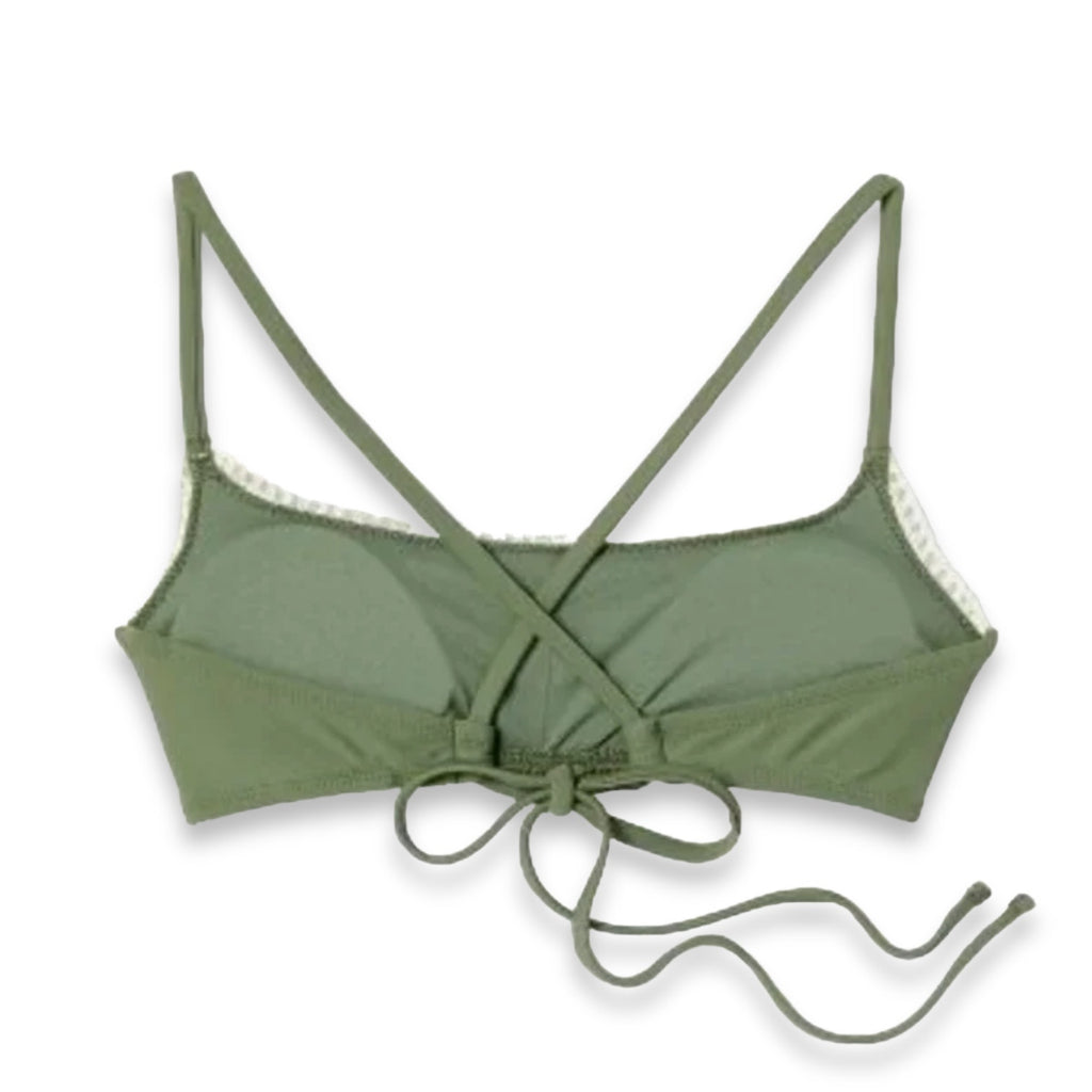 Xhilaration Juniors Sage Green Crochet Bralette Bikini Top