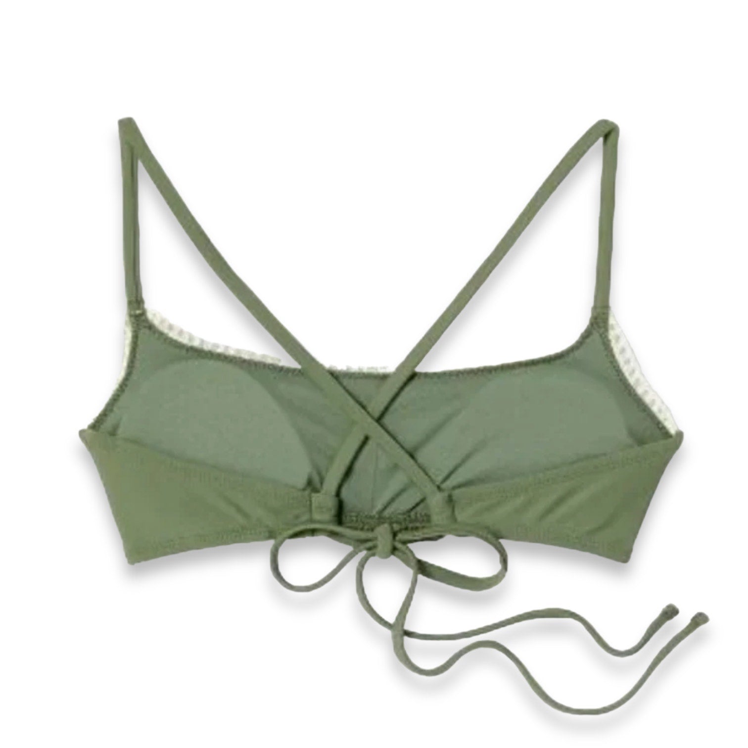 Xhilaration Juniors Sage Green Crochet Bralette Bikini Top
