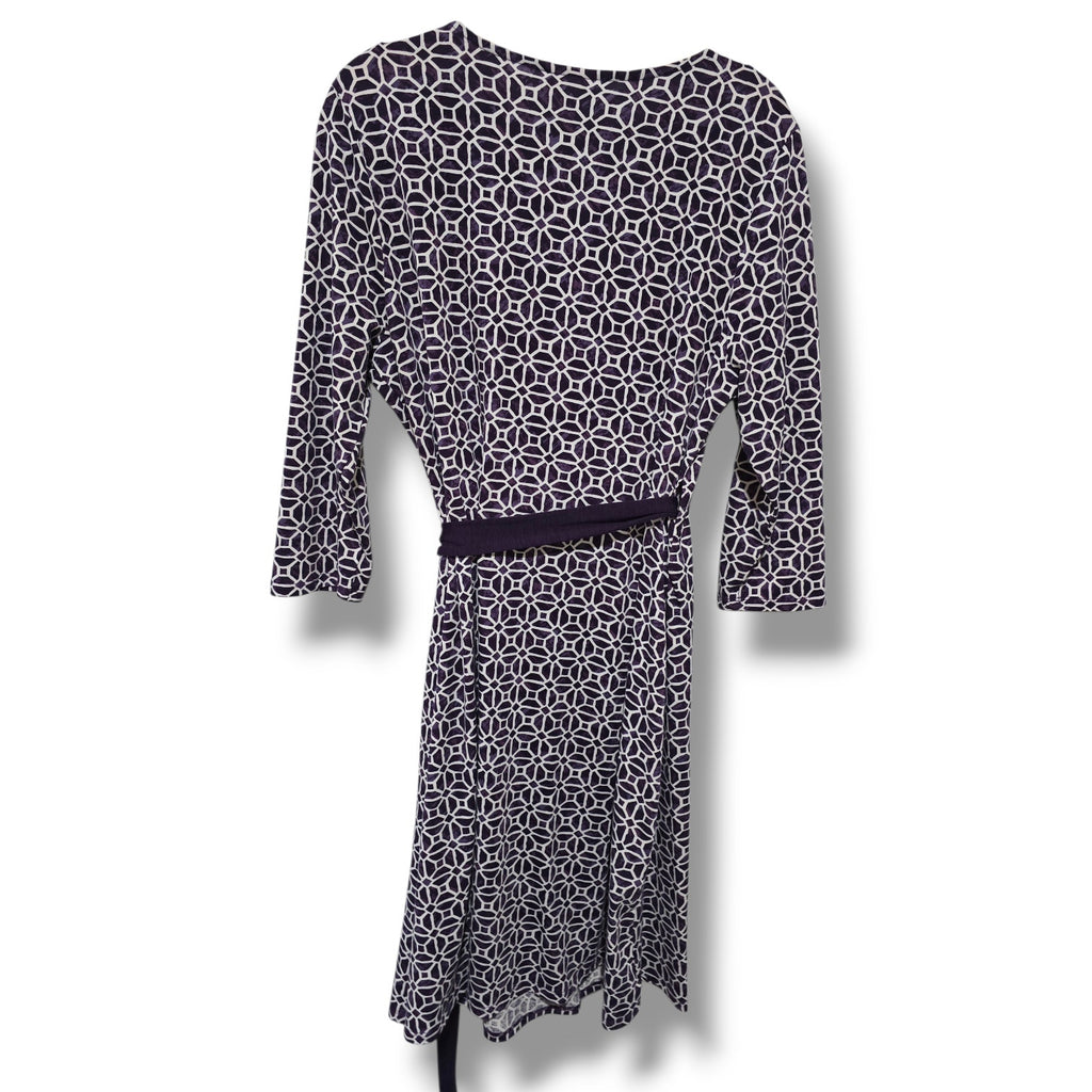 LuLaRoe Women’s Geometric Wrap Dress Purple White Size Large