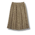 Leslie Fay Vintage Midi Skirt Size 14 Brown Cream Geometric Elastic Waist
