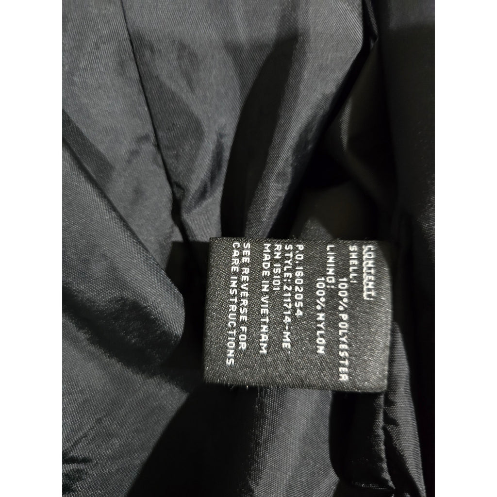 Jones New York Women’s Black Zip-Front Coat with Detachable Hood – Size Large