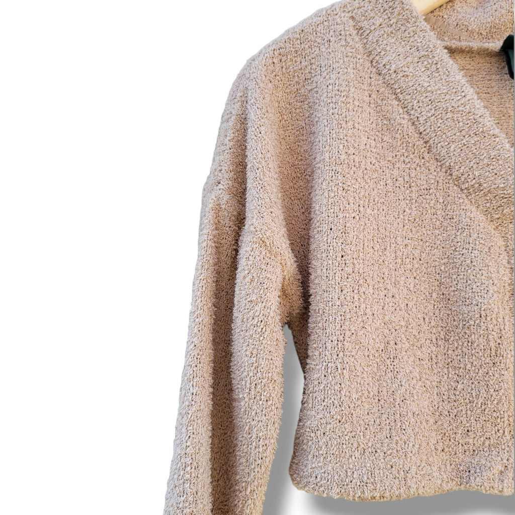 Wild Fable Women's Cropped Sherpa button-up top - xs