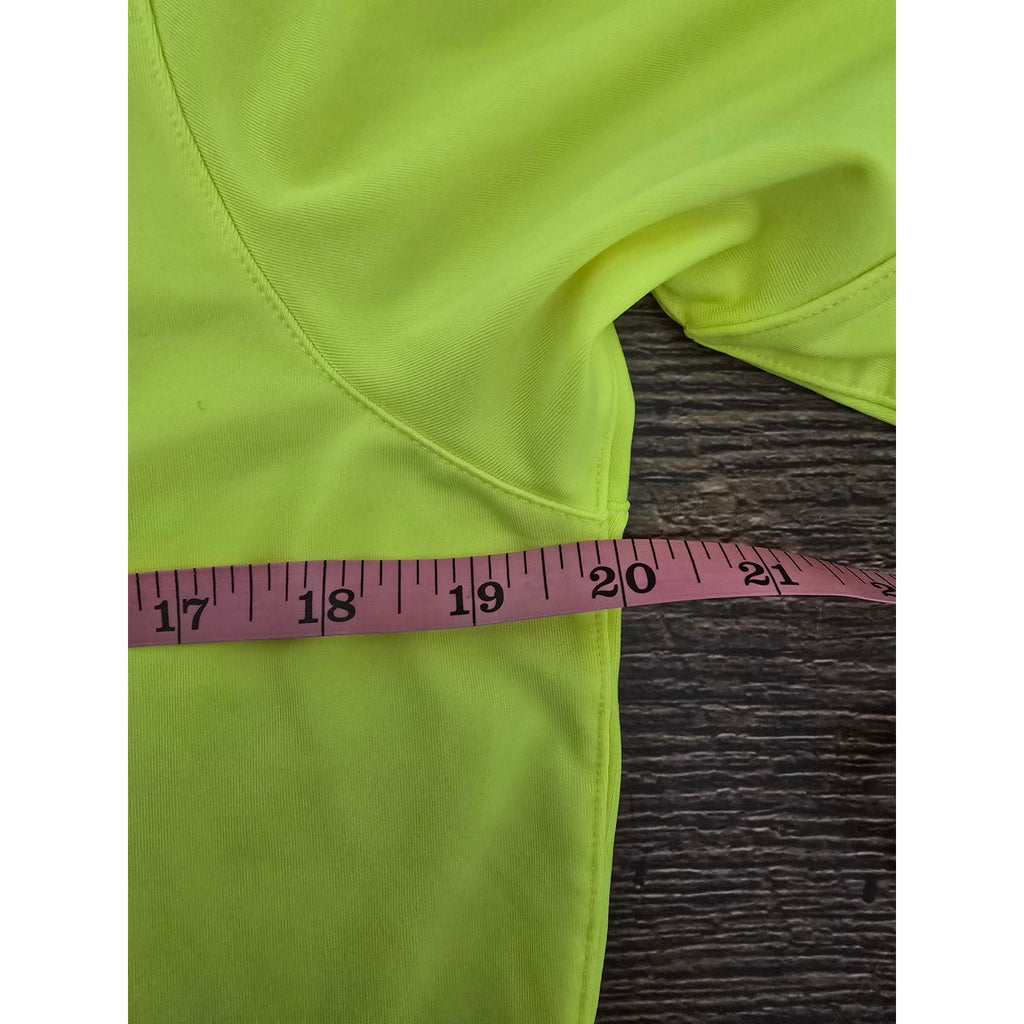 Under Armour HeatGear Fitted Long Sleeve Running Athletic Shirt Neon Yellow LG