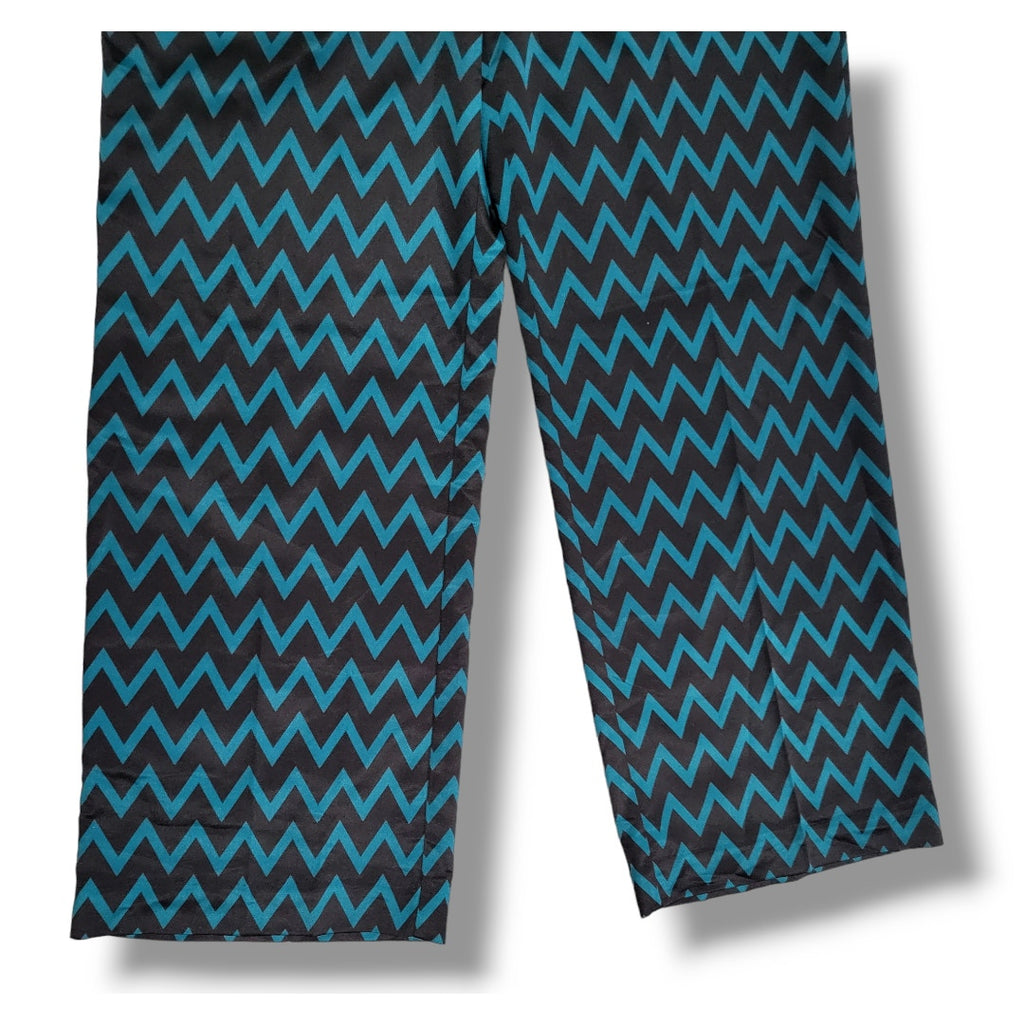 Worthington JCPenney Women’s Teal Chevron High Waist Trouser Pants – Size 14