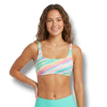 Xhilaration Juniors’ Multicolor Ribbed Square Neck Bralette Bikini Top – New
