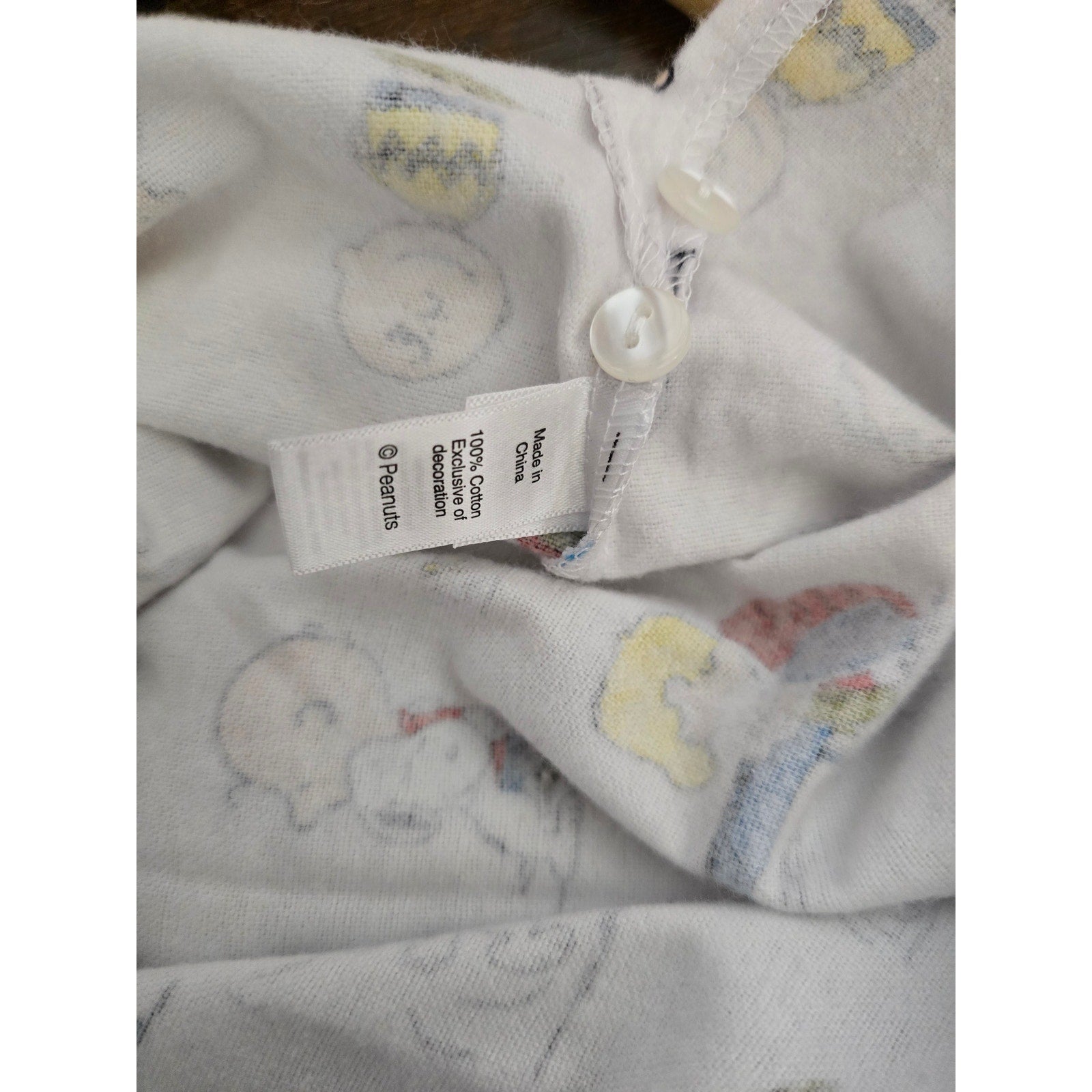 Peanuts by Schulz women's Plus Size White Character Print Henley PJ Sleep Shirt