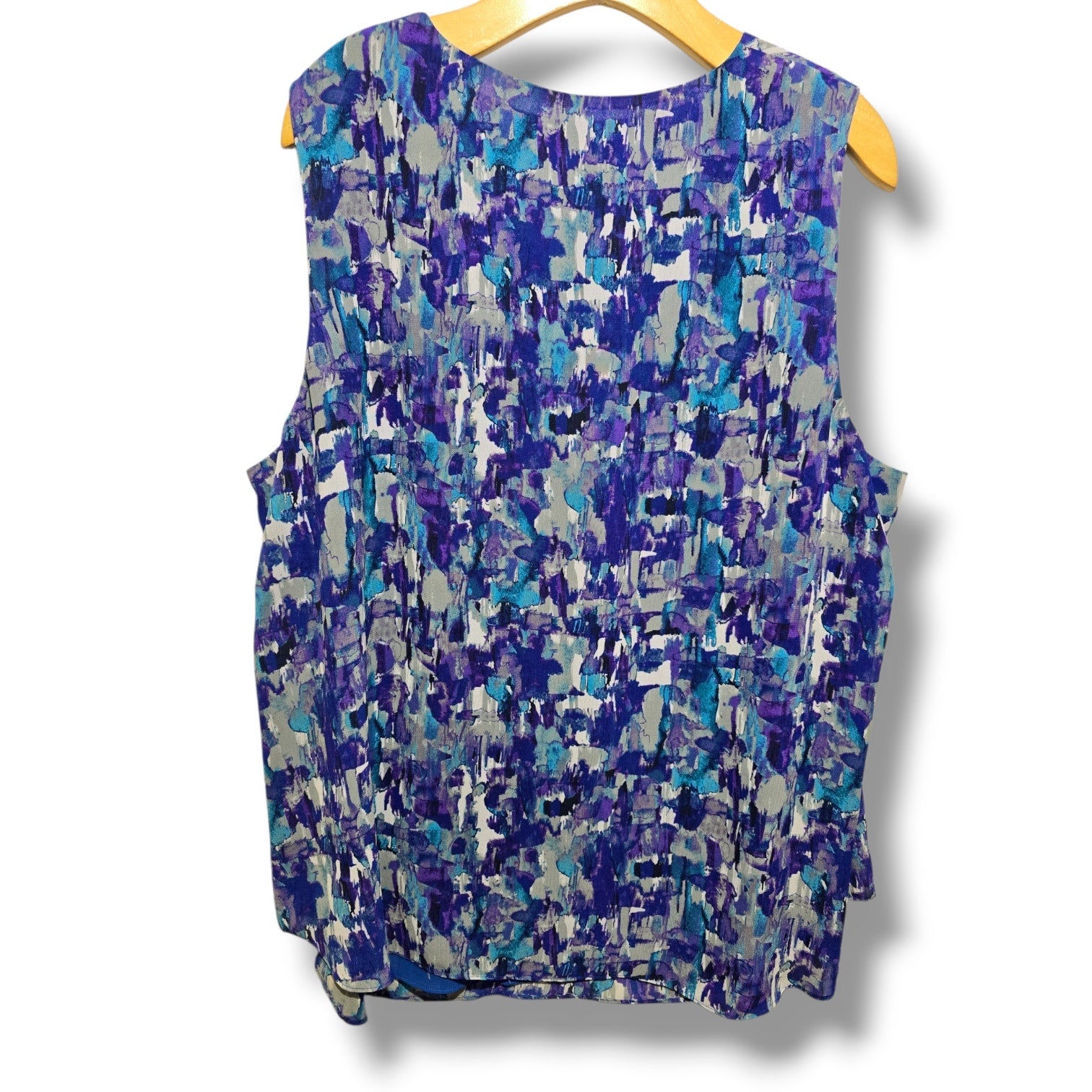 Coldwater Creek Women's Plus Size 2X Blue Purple Abstract Chiffon Tank Top