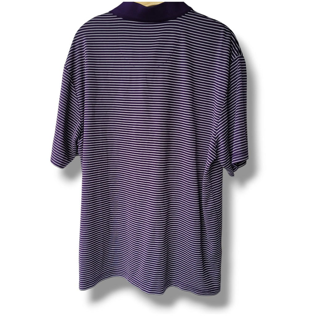 PGA TOUR Men’s XL Purple Striped Golf Polo Shirt Classic Fit Performance