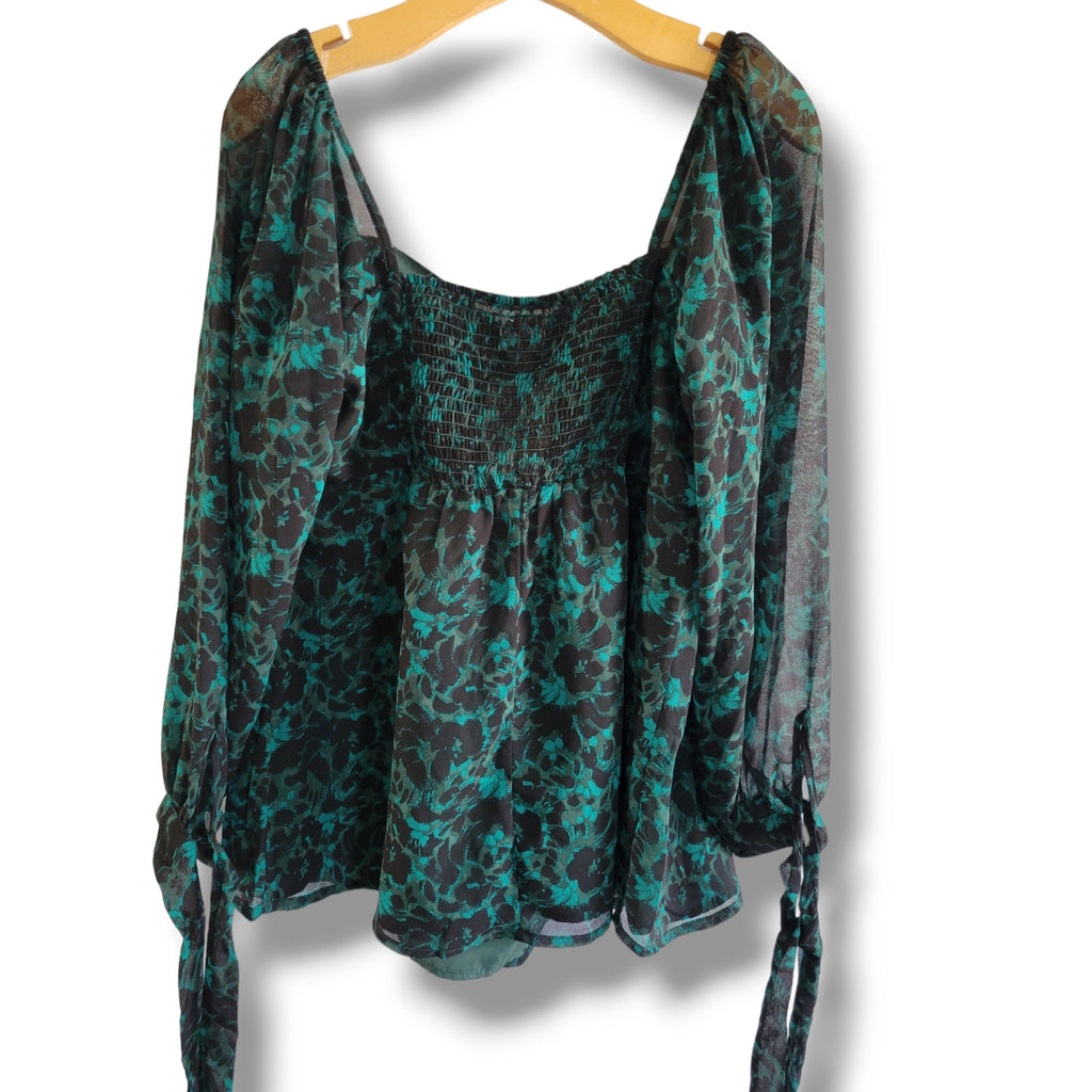 Isabel Maternity by Ingrid & Isabel Green Floral Long Sleeve Blouse xs maternity