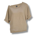 Soho Women’s Gold Metallic Shimmer Knit Dolman Top Size XS
