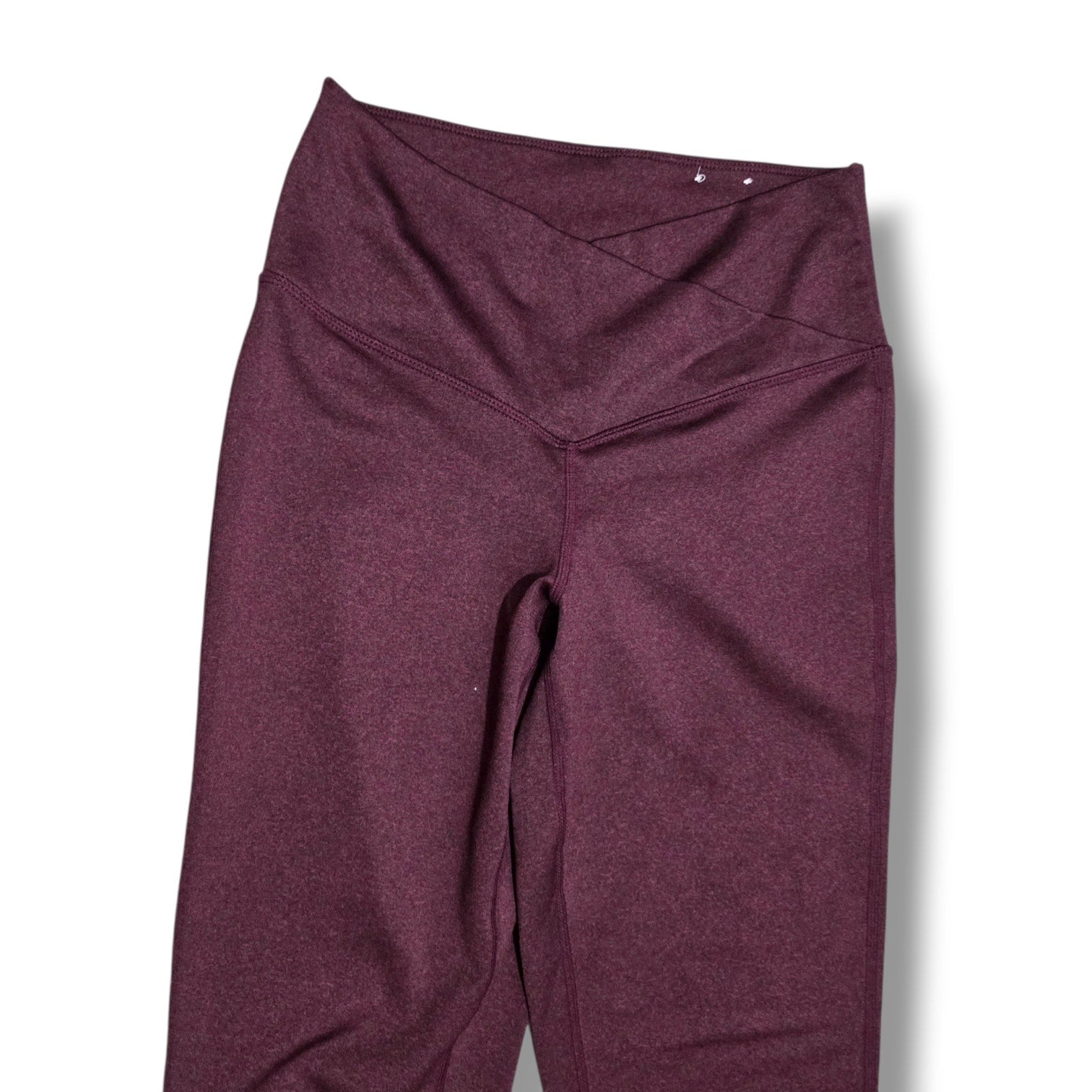 Jenni Intimates Women's Medium Maroon Heather Crossover Waist Leggings