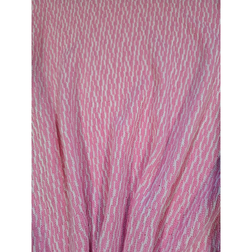Chelsea & Theodore Women’s Pink White Textured Long Sleeve Top Medium