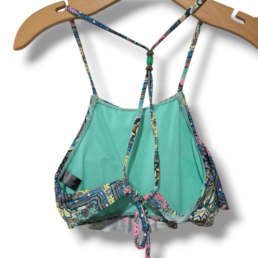 a.n.a A New Approach Women’s Flounce Swim Top Beaded Detail Padded Size 4