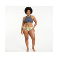 Kona Sol Women’s Yellow Gray White Striped Hipster Bikini Bottom NWOT 2x