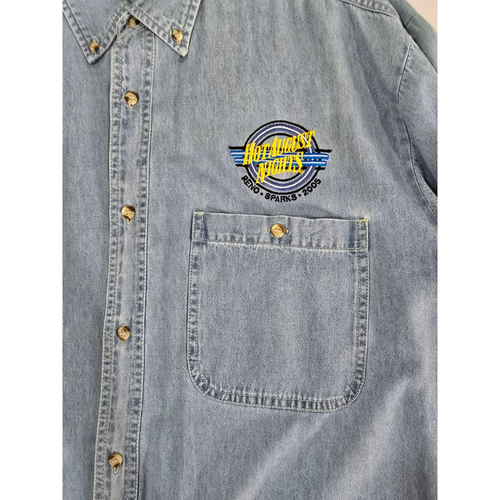 Vintage 2005 Hot August Nights Button Down Shirt Men’s Reno Nevada Embroidered