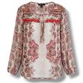 Style & Co Women’s Floral Semi-Sheer Button Front Blouse - Small