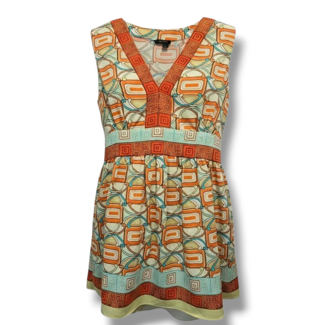 Nicole by Nicole Miller Womens Retro 70s Print Sleeveless Blouse Size 6 Tie-Back