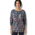 Maurices Women’s Snap Shoulder Paisley Blouse Top Gray Pink Blue – Size Small
