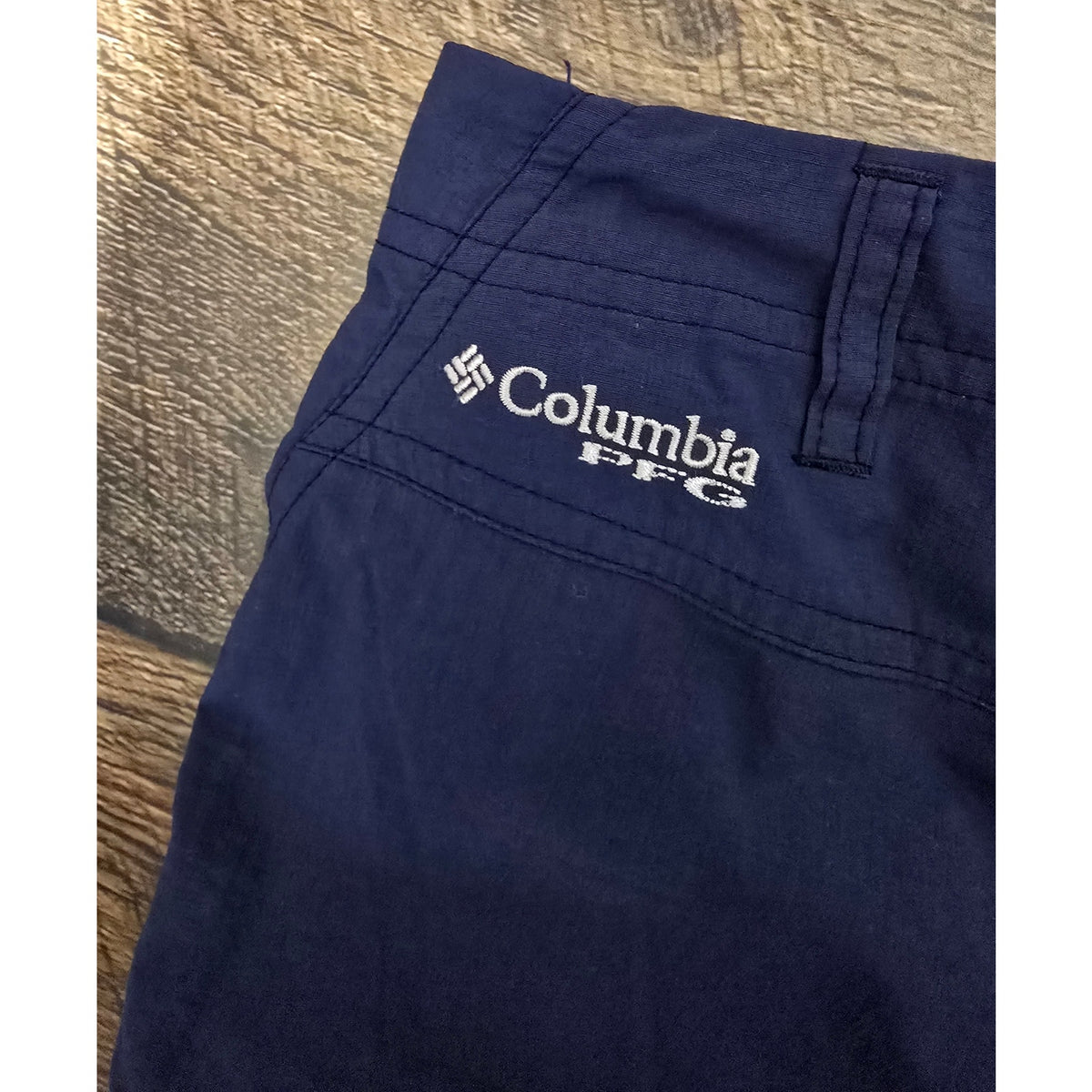 Columbia PFG Omni-Shade Navy Blue Convertible Roll-Up Hiking Fishing Pants 4 Reg