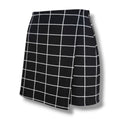 SHEIN Women’s Black Grid Plaid Mini Skirt - XS, Trendy Slit Detail