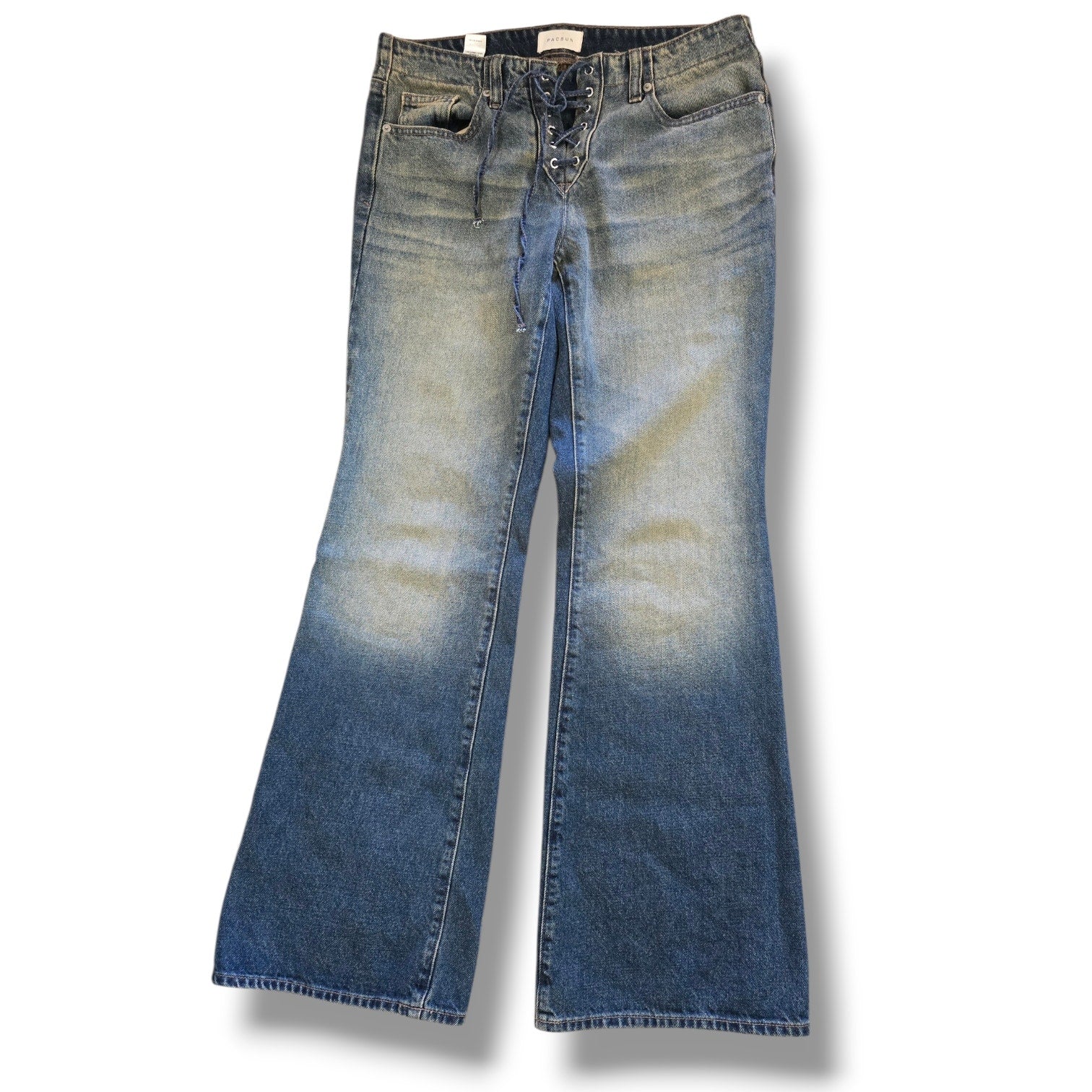 PacSun Jade Low Rise Bootcut Lace Up Tinted Jeans