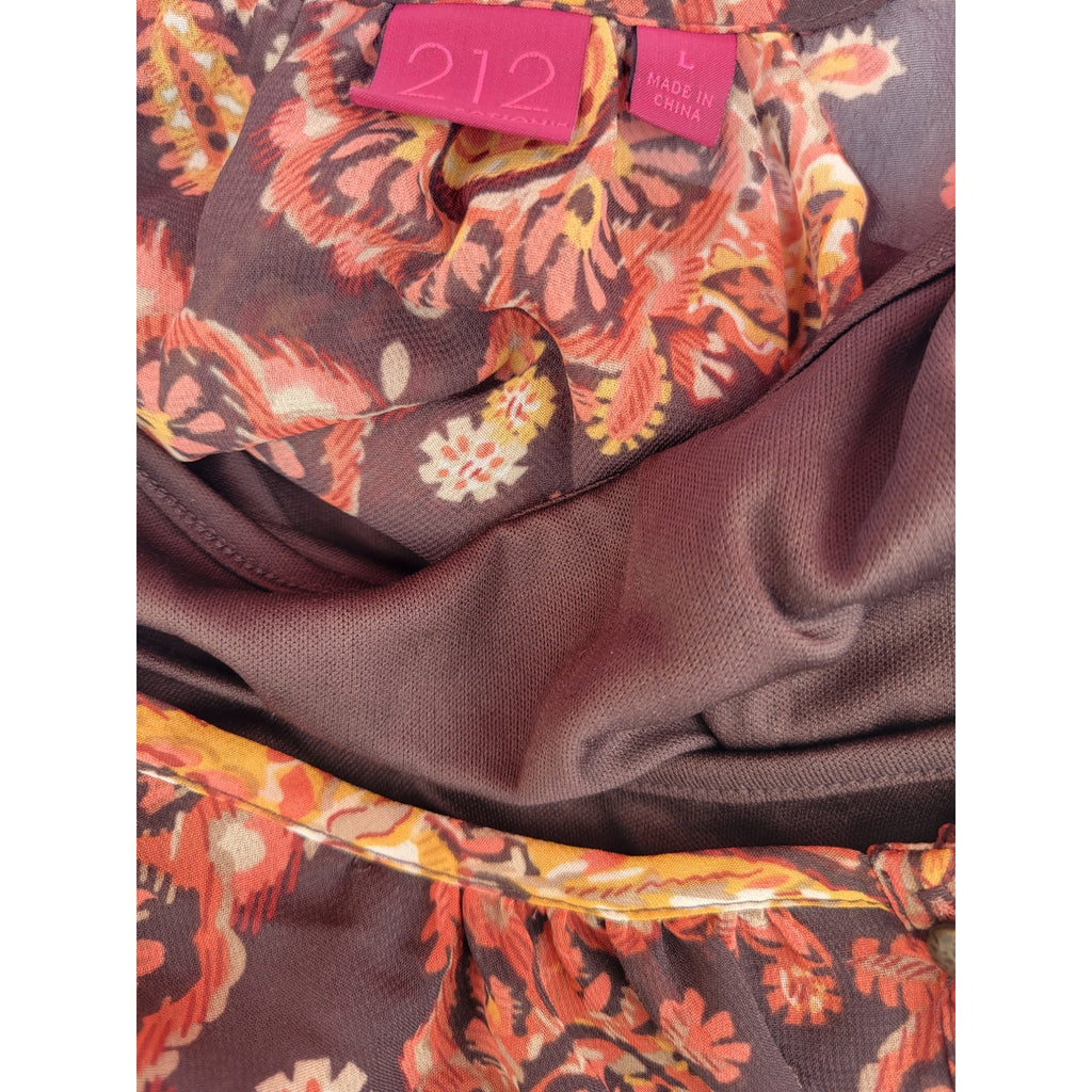 212 Collection Women’s Paisley Print Button-Front Blouse – Size Large