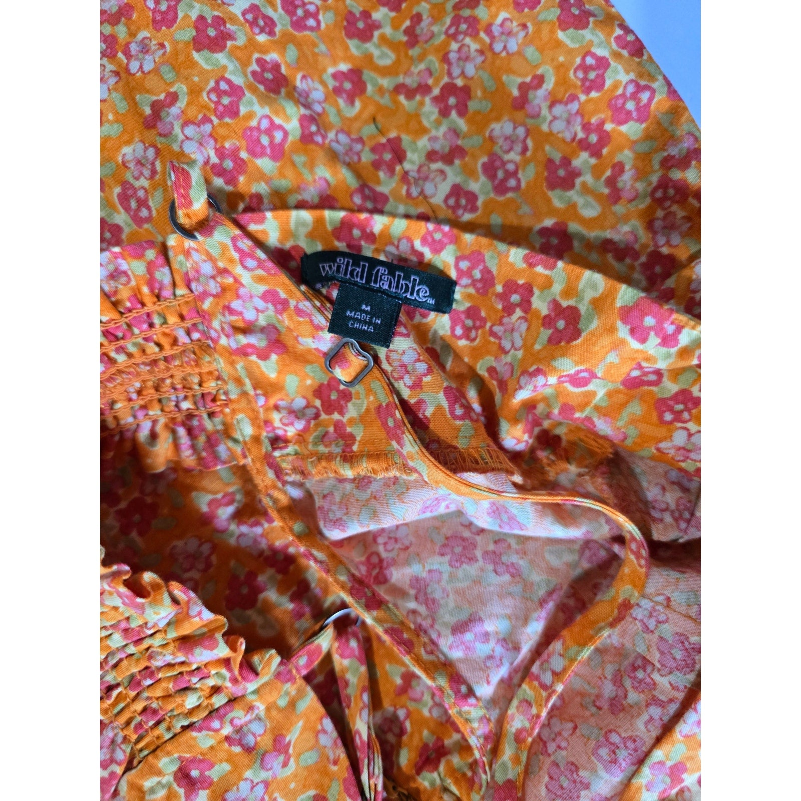 Wild Fable Orange Floral Cutout Mini Dress – Size Medium