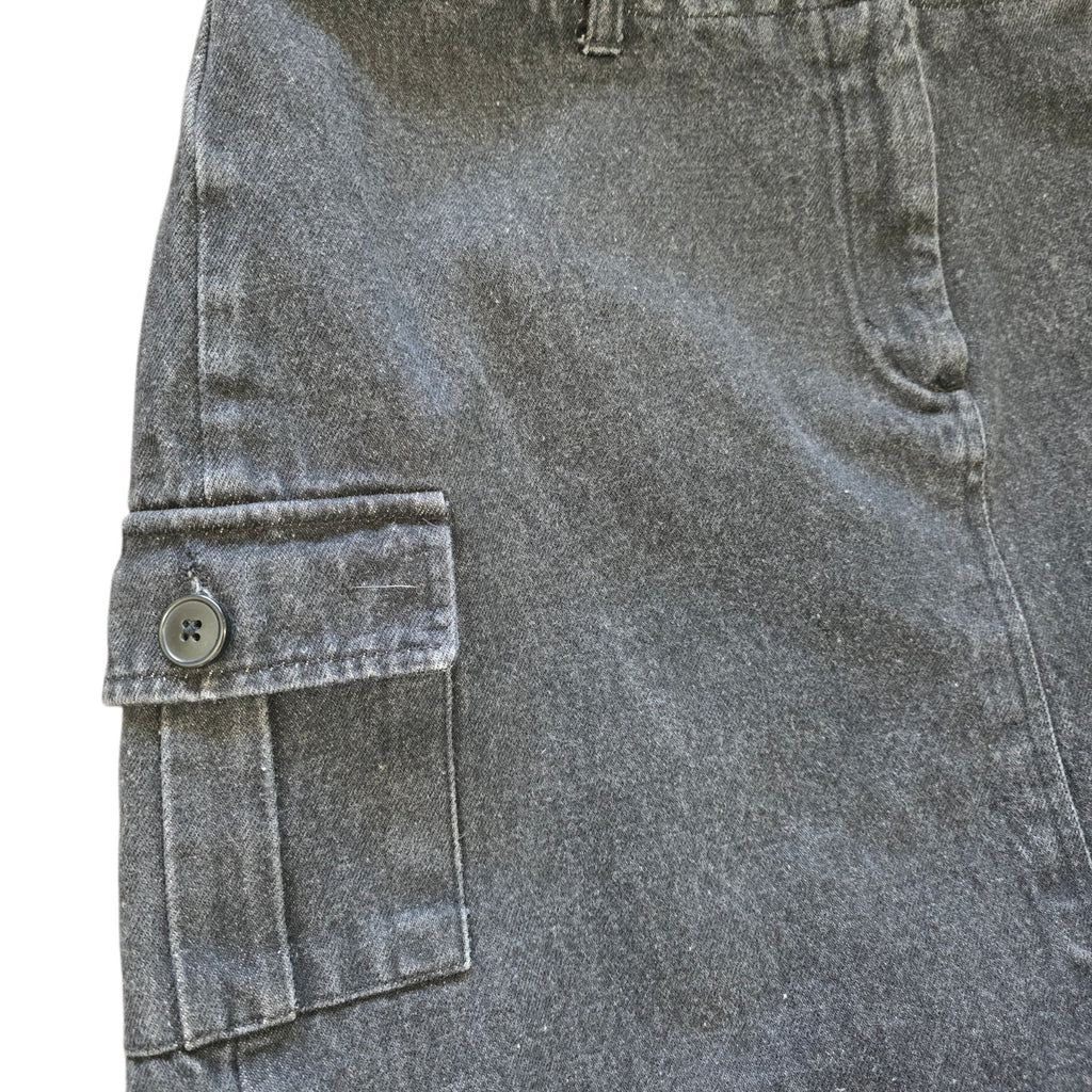 Ann Taylor Factory Women’s Black Denim Cargo Mini Skirt Size 12