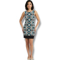 AB Studio Women’s Geometric Circle Print Sleeveless Sheath Dress – Size 6